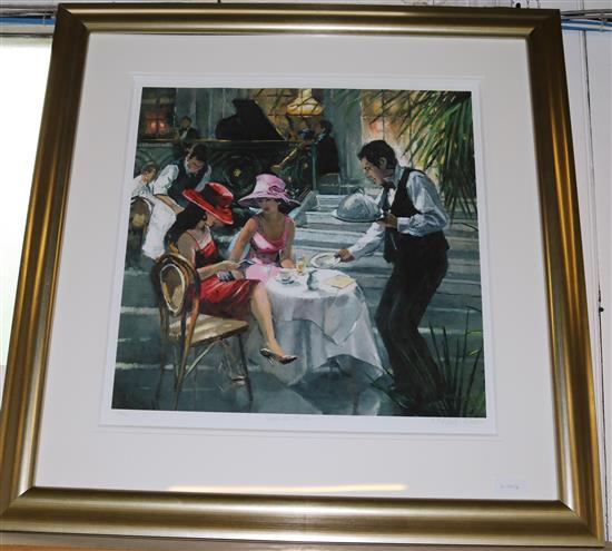 Sheree Valentine Daines, giclee on paper, Cafe de Paris, No.31 of 495